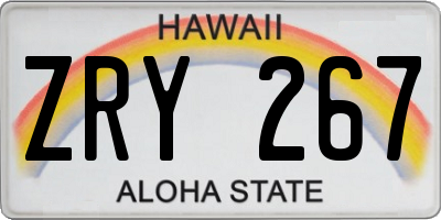 HI license plate ZRY267