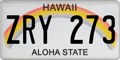 HI license plate ZRY273