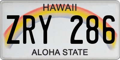 HI license plate ZRY286