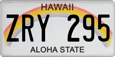 HI license plate ZRY295