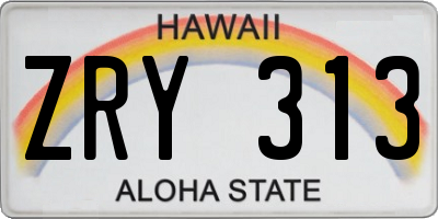 HI license plate ZRY313
