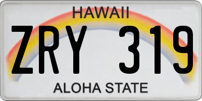 HI license plate ZRY319