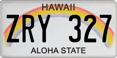 HI license plate ZRY327