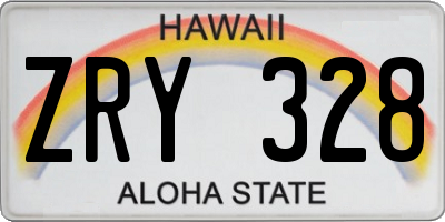HI license plate ZRY328