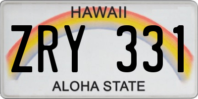 HI license plate ZRY331