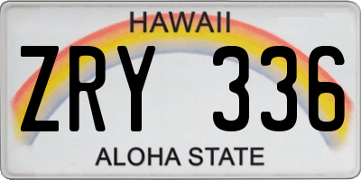 HI license plate ZRY336