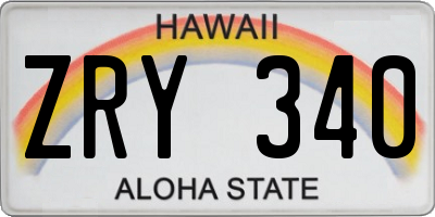 HI license plate ZRY340