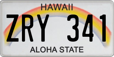 HI license plate ZRY341
