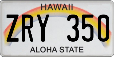 HI license plate ZRY350