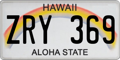 HI license plate ZRY369