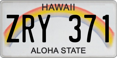 HI license plate ZRY371