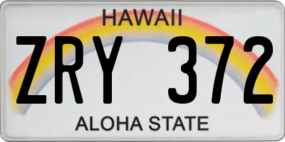 HI license plate ZRY372