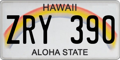HI license plate ZRY390