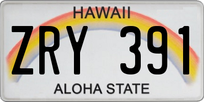 HI license plate ZRY391