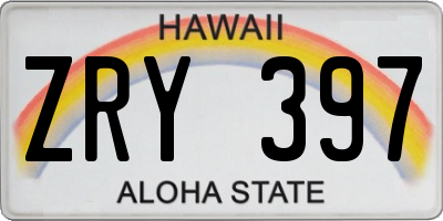 HI license plate ZRY397