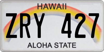HI license plate ZRY427