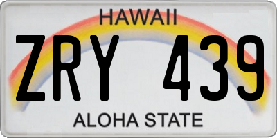 HI license plate ZRY439