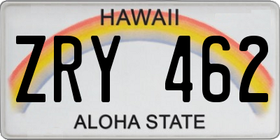 HI license plate ZRY462