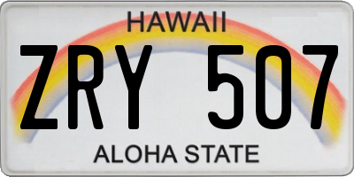 HI license plate ZRY507