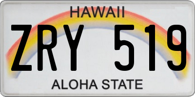 HI license plate ZRY519