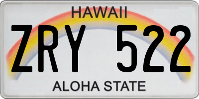 HI license plate ZRY522