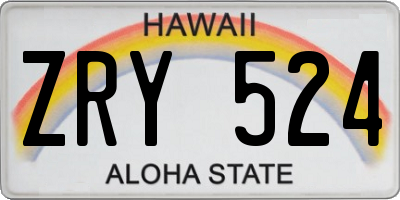 HI license plate ZRY524