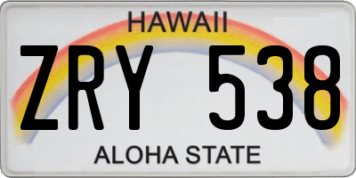 HI license plate ZRY538