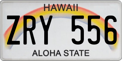 HI license plate ZRY556