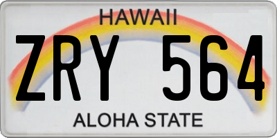 HI license plate ZRY564