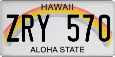 HI license plate ZRY570