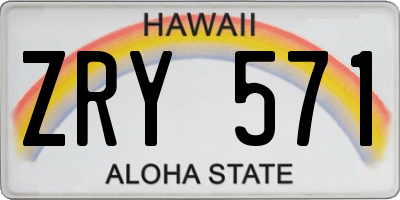 HI license plate ZRY571