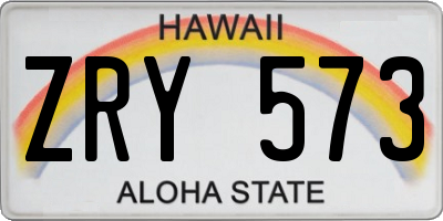 HI license plate ZRY573