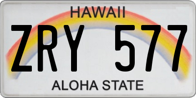 HI license plate ZRY577