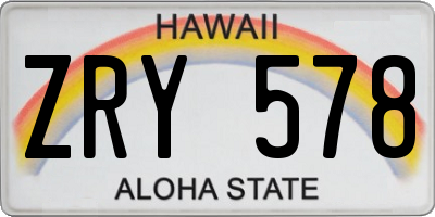 HI license plate ZRY578