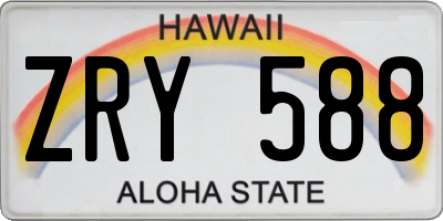 HI license plate ZRY588