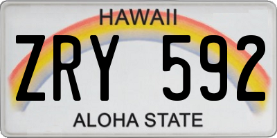 HI license plate ZRY592