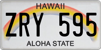 HI license plate ZRY595