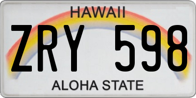 HI license plate ZRY598