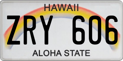 HI license plate ZRY606