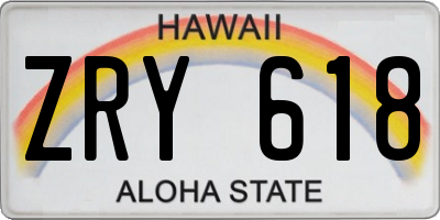 HI license plate ZRY618