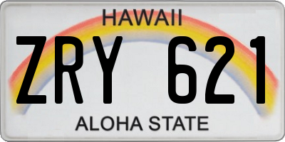HI license plate ZRY621