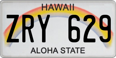 HI license plate ZRY629