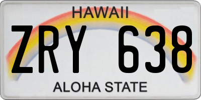 HI license plate ZRY638
