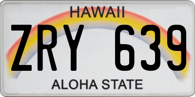 HI license plate ZRY639