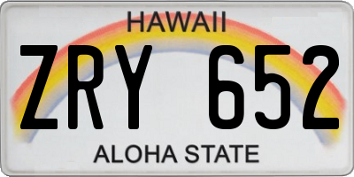 HI license plate ZRY652