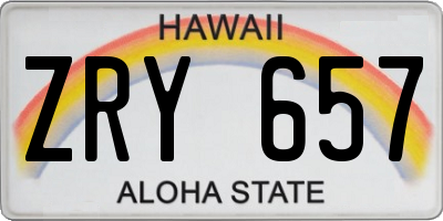 HI license plate ZRY657