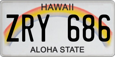 HI license plate ZRY686