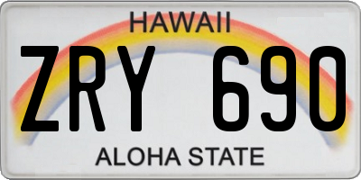HI license plate ZRY690