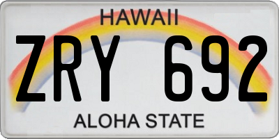 HI license plate ZRY692