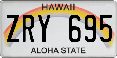 HI license plate ZRY695